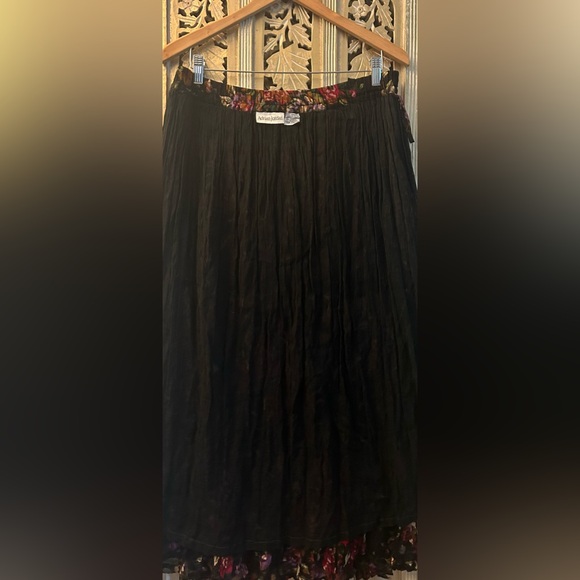 VINTAGE 1990’s COTTAGE CORE Pleated SKIRT Boho PLUM FLORAL ADRIAN JORDAN - Picture 6 of 6